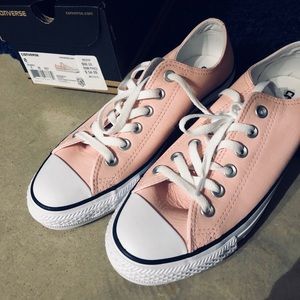 NWT Pink Leather Converse Allstars